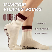 Chaussettes de Pilates personnalisées très élastiques, antidérapantes, à semelle intégrale, pour l'automne – Échantillons gratuits pour événements de bien-être d'entreprise et achats en gros