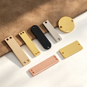 Etiquetas Metálicas Rectangulares para Ropa, Corte Láser, Aleación de Zinc, Etiqueta Personalizada para Bolsas y Carteras, Dorado, Plateado, Negro, Oro Rosa - Product Image 1