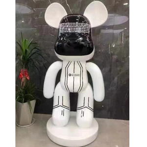 Ours en fibre de verre résine de dessin animé moderne personnalisé artisanat résine Art Home Decor <span class=keywords><strong>1m50</strong></span> sculpture d'ours violent en fibre de verre - Product Image 1