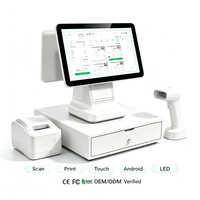 Mesin Kasir POS Layar Ganda 15.6 Inci Sistem Windows 10 Printer 58mm / 80mm Terintegrasi Bluetooth / WiFi Untuk Mesin Kasir Ritel