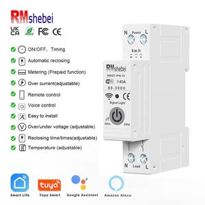 RMshebei Din Rail Tuya WIFI Disyuntor Temporizador Aplicación de control remoto <span class=keywords><strong>Interruptor</strong></span> inteligente automático inteligente <span class=keywords><strong>Interruptor</strong></span> WIFI MCB 63A - Product Image 1