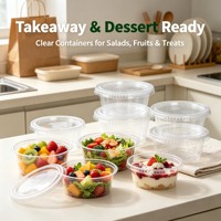 Gobelets à sauce jetables en PET transparent recyclables en gros, petits contenants alimentaires, portions individuelles pour plats à emporter