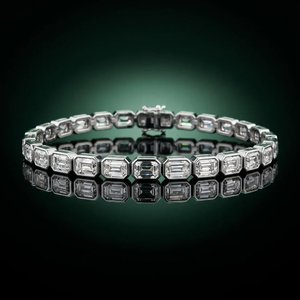Bracelet élégant pour femme, personnalisé, avec diamants sertis, en argent sterling 925 plaqué or, chaîne à maillons, bijoux hip-hop, cadeau - Product Image 2