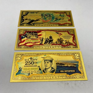 Billets de banque du 250e anniversaire des États-Unis à succès : Collection et cadeaux de billets en feuille d'or (Mer, Terre et Air) - Product Image 1