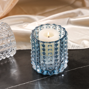 300Ml Hiện Đại Dày Nổi Polka <span class=keywords><strong>Dot</strong></span> Pha Lê Thủy Tinh Nến Jar Sang Trọng Tối Giản Rỗng Vòng Đầy Màu Sắc Nến Jar - Product Image 4