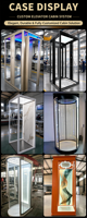 Cabine d'ascenseur ronde personnalisée, porte électrique à double battant, construction métallique moderne pour villa et hôtel, prototype de test R&D