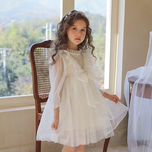 Ropa de Primavera para Niños al por Mayor, Vestidos de Tul para Niñas, Vestido de Fiesta de Princesa con Lazo Rosa y Encaje 0421A22118-1 - Product Image 3