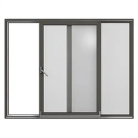 Ventanas Corredizas Horizontales Modernas de Aleación de Aluminio Antirrobo para Viviendas Residenciales, Vidrio Doble Grande para Uso en Villas y Hoteles