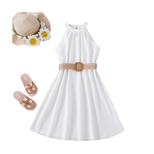 Vestidos de Tafetán de Verano para Niñas, Diseño Vintage, Estilo Princesa, Hasta la Rodilla, ODM, para Niñas de 8 a 12 Años - Product Image 4