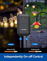 Prise intelligente Wi-Fi Tuya étanche IP66 pour extérieur, standard américain, avec variateur d'intensité et rallonge, vente en gros