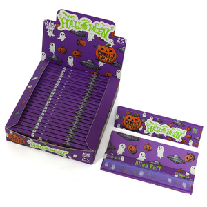 Papier à rouler Alien Puff Halloween violet king size, gomme arabique naturelle, combustion lente, premium, ultra fin, personnalisable avec votre logo - Product Image 1