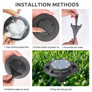 ไฟ LED พลังงานแสงอาทิตย์กลางแจ้งแบบกันน้ำ IP65 สำหรับส่องสว่างพื้นดิน ควบคุมการจ่ายไฟได้ เหมาะสำหรับทางเดิน ระเบียง สนามหญ้า สวน ตกแต่ง - Product Image 5