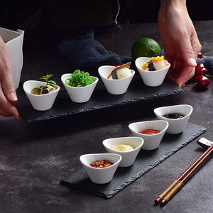 Juego de <span class=keywords><strong>tapas</strong></span> de pizarra para aperitivos, con cuenco redondo de cerámica, forma redonda, hermoso diseño - Product Image 5