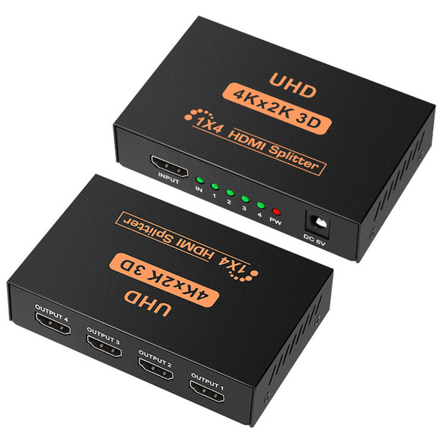Spliter 1x4 hd 1080p 4k Ultra HD 4Kx2K 4-Port  Video Splitter 4K30Hz  V1.4 Splitter 1 in 4 Out 4K 3D 1080P