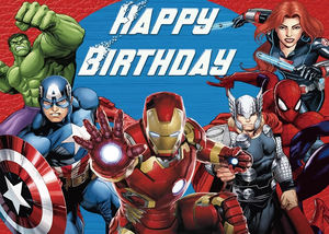 <strong>Superhero</strong> Theme Spider Background Super Happy Birthday Party Decorations Boys Girls Super Hero Photography Backdrop Banner - Product Image 4