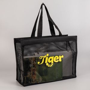 Bán Buôn Thời Trang Tùy Chỉnh Lưới Tái Sử Dụng Mua Sắm Túi Lưới Bãi Biển Túi Mang Theo Thương Hiệu Tái Chế Nylon Lưới Tote Túi Với Biểu Tượng Tùy Chỉnh - Product Image 1