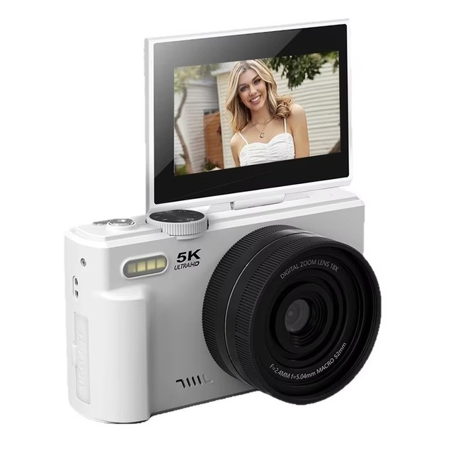 Retro 5K Mirrorless Digital Camera CMOS HD 3" Screen Smile Capture Displacement Image Stabilization TF Card Dual Charging