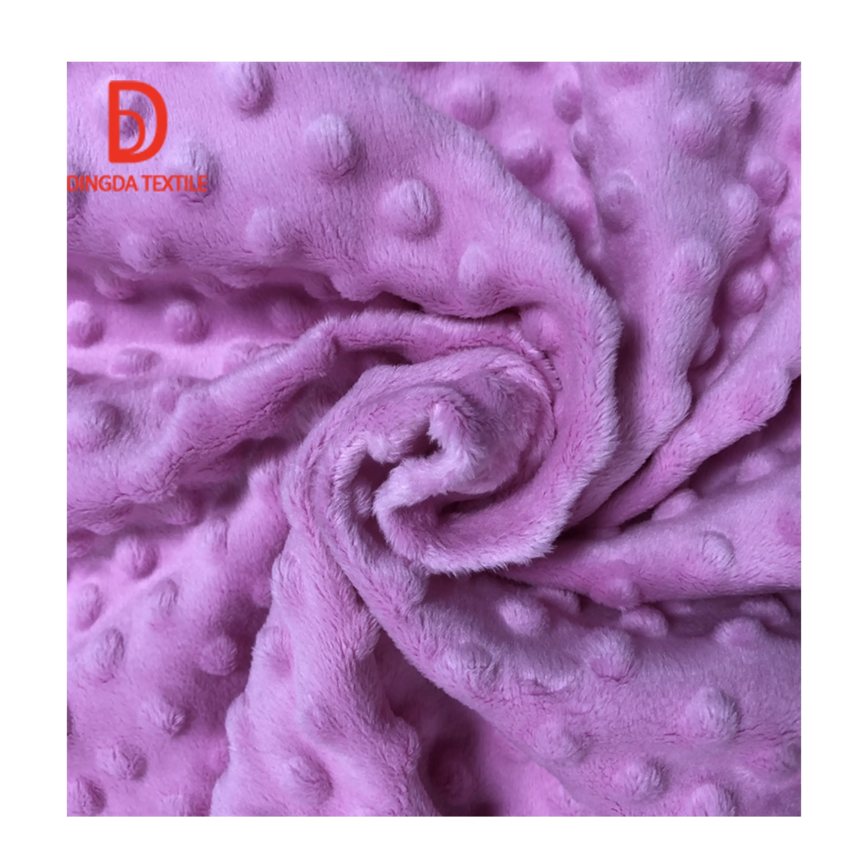 OEKO2024 High quality ultra soft custom design mink polka Dot fabric 100% polyester for baby blankets/linings