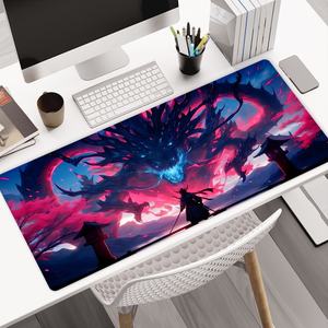 Tapis de souris personnalisé avec impression par sublimation, motif abstrait de dragon, base en caoutchouc, grand tapis de souris pour jeux avec bords cousus pour clavier et souris - Product Image 1
