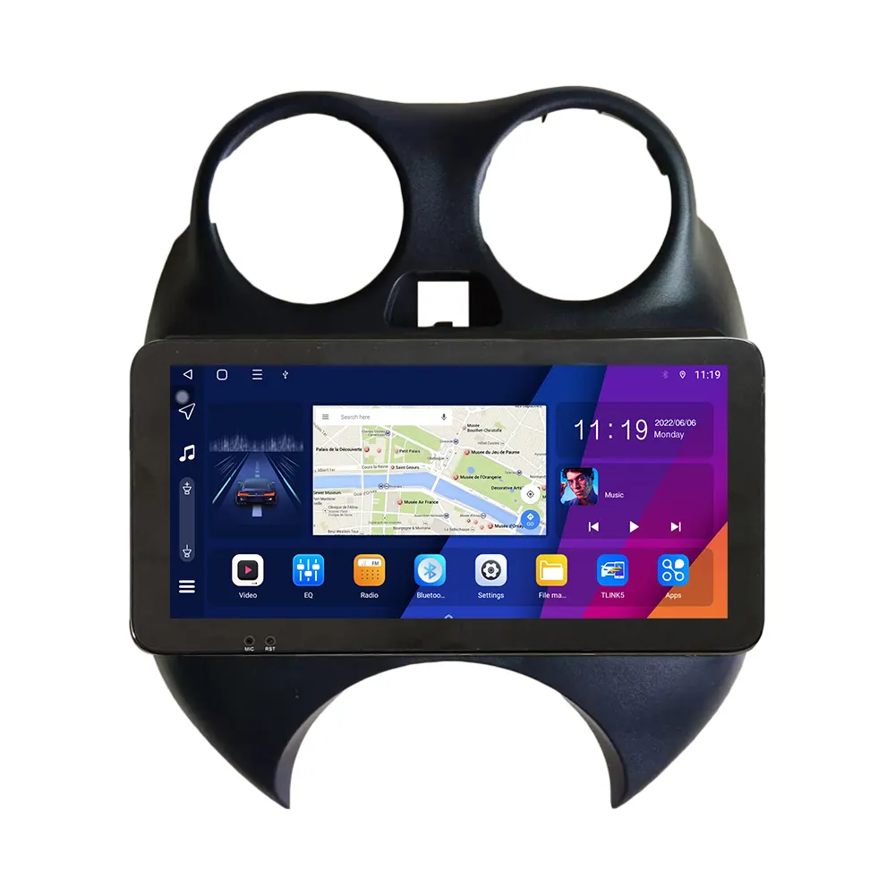 Головное устройство QLED для Nissan March 2010-2017, 10,33 дюйма, 2 Din, автомобильное стерео, GPS-навигация, Android, автомобильное радио