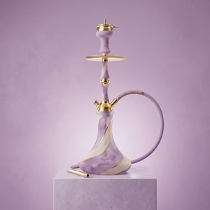Juego de cachimba de mármol púrpura de lujo, moderno, de acero inoxidable dorado, shisha, narguile, pipa de agua para fumar, para bar, salón, fiesta, regalo. - Product Image 1