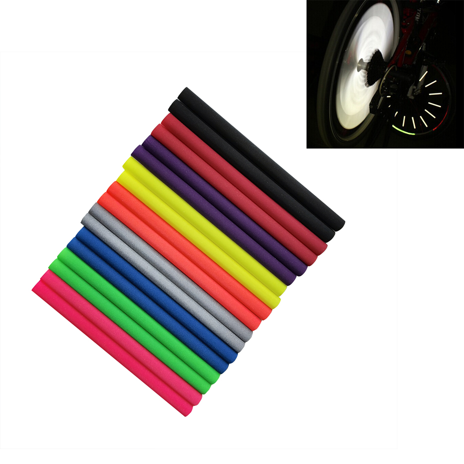 Hoge Zichtbaarheid Zilver Kleur Glow In Dark Fietsen Fiets Velg Tube Spaken Reflector Reflecterende Fiets Wheel Spoke Cover