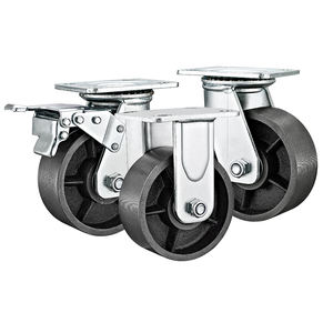 Roue à roulement lourd de 450 kg, 4 5 <span class=keywords><strong>6</strong></span> 8 pouces, noyau en fer, roue en PU / TPR / caoutchouc avec frein pour chariots d'usine, roues de chariot industriel - Product Image 3