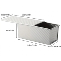 MIXWARES Ensemble de moules à pain rectangulaires ondulés – Moule de cuisson antiadhésif pour pain de mie, capacité 450 kg, outil de pâtisserie pour la maison et la cuisine