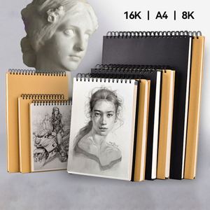 สมุดสเก็ตช์ปกแข็งแบบสันห่วง ขนาด A5, 16K, A4, 8K, A3 พิมพ์โลโก้ตามสั่ง สมุดวาดเขียนด้วยดินสอ - Product Image 2