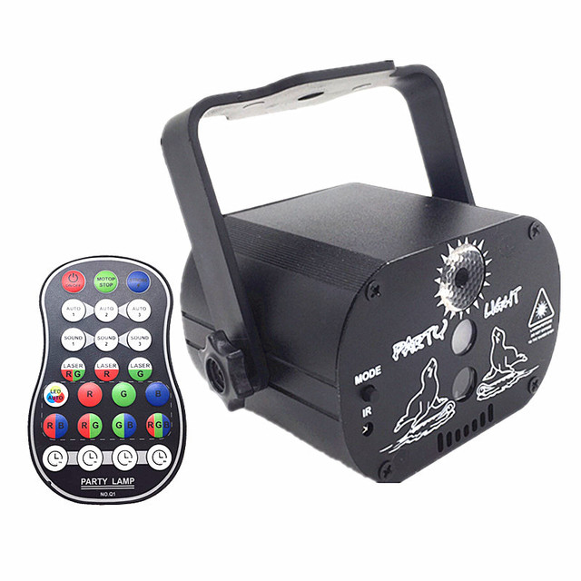 Mini Disco Party LED Light 16 in 1 Christmas Laser Magic RGB Music Effect DJ Lazer Light for Home Nightclub KTV Stage Decor Lamp