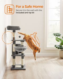 Feandrea 110 Cm Kat Toren Voor <span class=keywords><strong>Indoor</strong></span> Kat Kras Post Fabriek Groothandel Houten Kat Bomen - Product Image 6