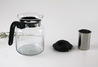 Théière en verre transparent de bouteille d'eau résistante à la chaleur de haute qualité avec filtre Pot de thé infuseur individuel en acier inoxydable