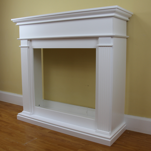 Ensemble de cheminée autoportant moderne en MDF blanc, vente en gros | Manteau de cheminée sur mesure pour foyer électrique <span class=keywords><strong>ou</strong></span> à l'<span class=keywords><strong>ethanol</strong></span> - Product Image 4