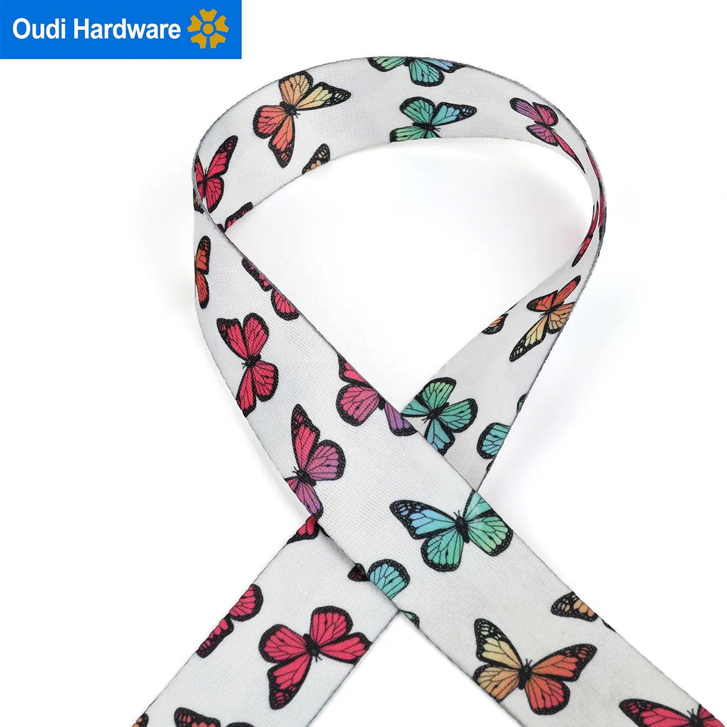 W5020 customized logo 1-1/2 inch Butterfly Printed webbing for dress