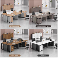 Meja Kantor Staf Persegi Panjang Ramah Lingkungan Modular Sederhana Modern dengan Partisi dan Loker untuk Komputer Karyawan