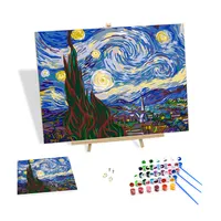 Diy Melukis dengan Angka Van Gogh Lukisan Minyak Malam Berbintang Dilukis Tangan Di Atas Kanvas Dekorasi Rumah Hadiah Unik