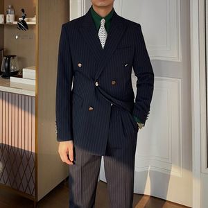 <span class=keywords><strong>Traje</strong></span> Slim Italiano a Rayas para <span class=keywords><strong>Hombre</strong></span> de YZ Factory <span class=keywords><strong>Outlet</strong></span>, Atuendo Formal Premium para Bodas, Novios y Negocios - Product Image 5