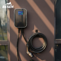 BESEN OEM ODM EV Chargeur 7kW 22kW 16-32A Type1/2 APP OCPP Ethernet LCD Écran Voiture Électrique Stations de Recharge Murales