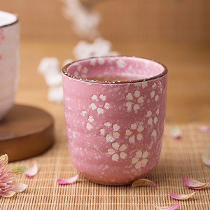 Juego de tazas de café y té de cerámica japonesa reutilizable, <span class=keywords><strong>porcelana</strong></span> <span class=keywords><strong>rosa</strong></span>, capacidad de 150-200ml, apto para lavavajillas y microondas, regalos de negocios - Product Image 5