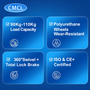 나사형 스템 회전 캐스터 4인치 바닥 베이커리 랙 보관 캐비닛 선반용 CMCL - Product Image 2
