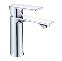 Robinet de lavabo moderne en ABS à poignée unique, chromé, mitigeur de salle de bain à poser, économiseur d'eau, pour hôtel et maison