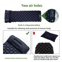 Matelas de camping gonflable pour l'extérieur, tapis de voyage pliable avec oreillers, matelas pneumatique ultraléger avec pompe de gonflage intégrée