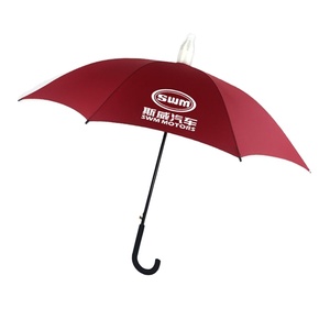 Logo personnalisé Design minimaliste <span class=keywords><strong>d</strong></span>'usine Pongé Tissu imperméable sans goutte à goutte Parapluie avec couvercle en plastique - Product Image 3