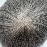 Prothèse capillaire pour homme en PU intégral, ultra-fine, avec cheveux humains injectés, système de remplacement capillaire 0,08 mm