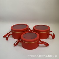 Draagbare PVC doorzichtige ronde handzame bloemen- en fruitgeschenkdoosjes, set van drie, uit China, bewaarde zeep souvenirdoosjes