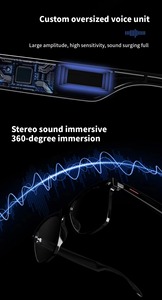 Lunettes intelligentes anti-lumière bleue UV400 Commande vocale BT Music 80mAh Batterie Lentille transparente Lunettes de soleil d'extérieur - Product Image 3