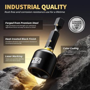 Jeu de 86 embouts à chocs magnétiques en acier au chrome-vanadium, adaptateurs de douilles métriques/SAE, embouts à ailettes de haute qualité et 40acr - Product Image 2