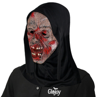 Masque d'horreur en caoutchouc visage de fantôme sanglant effrayant, accessoires de cosplay pour fête costumée d'Halloween, coiffe effrayante personnalisable
