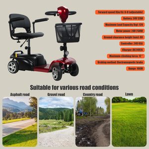 สกู๊ตเตอร์เคลื่อนที่สำหรับ<span class=keywords><strong>ผู้</strong></span><span class=keywords><strong>สูงอายุ</strong></span>สกูตเตอร์ไฟฟ้าระยะไกลสำหรับงานหนัก4<span class=keywords><strong>ล้อ</strong></span>พร้อมที่ชาร์จและตะกร้า - Product Image 5