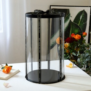 Boîte cadeau de luxe, qualité alimentaire, mariage, anniversaire, fête, boîtes rondes transparentes pour gâteaux et biscuits - Product Image 4